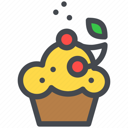 Cupcake, bakery, cherries, dessert, muffin, sweet icon - Download on Iconfinder
