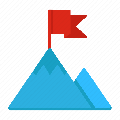 Achieve, flag, goal, mountains icon - Download on Iconfinder