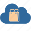bag, basket, cloud, computing, market, sale, shopping 