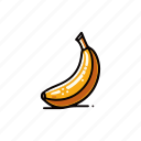 foods, banana, fruit, curved banana, yellow fruit, simple banana