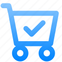 cart, check, shopping, ecommerce, commerce, market, tick, accept, approve