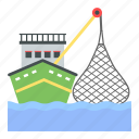 trawler, ship, commercial, fishing net, vessel 