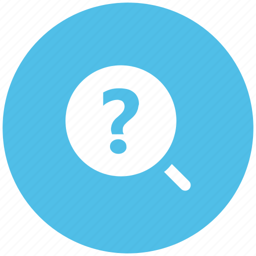 Common answers, common questions, exploration, faq, magnification, magnifier, question mark icon - Download on Iconfinder
