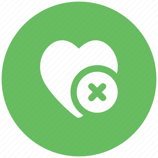 Cancel, cross sign, dislike, heart, heart sign, remove like, unfavorite icon - Download on Iconfinder