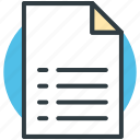 checklist, document, list, paper, sheet, text sheet
