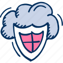 cloud, data, security, security icon, shield