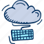 cloud, computing, hosting, internet, keyboard icon 