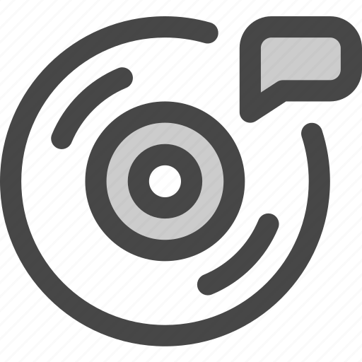 Audio, cd, comment, disc, music, record, text icon - Download on Iconfinder