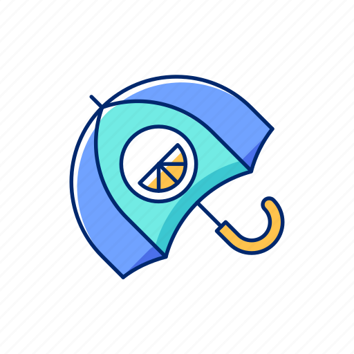 Branded umbrella, rain protection, designer work, styled accessory icon - Download on Iconfinder