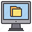 computer, folder, interface, technology 