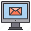 computer, email, interface, letter, mail, technology 