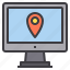 computer, interface, location, map, pointer, technology 