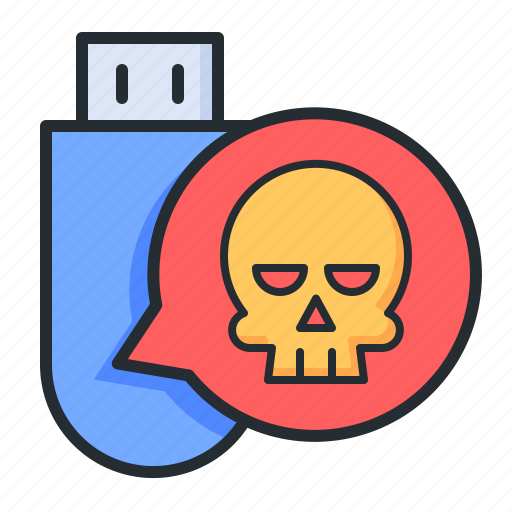 Usb, virus, skull, flash drive icon - Download on Iconfinder