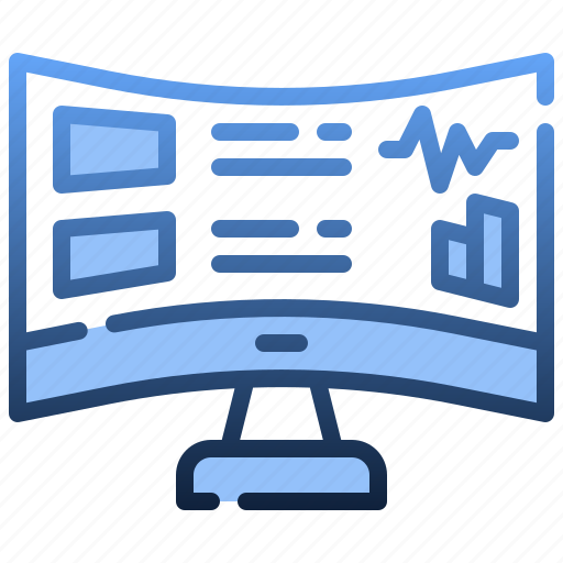 Curved, monitor, entertainment, electronics, television, screen icon - Download on Iconfinder