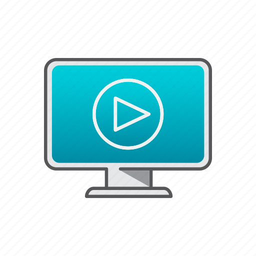 Computer, live, streaming, video icon
