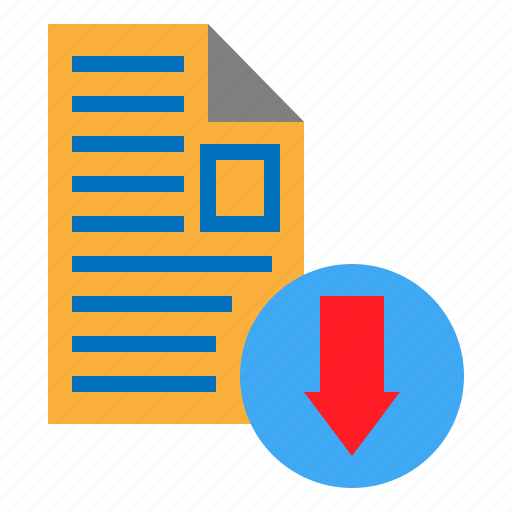 Arrow, document, download, file icon - Download on Iconfinder