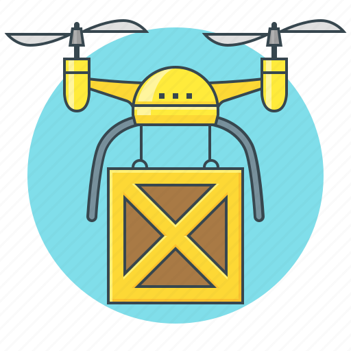 Delivery, drone, box, logistics, shipping, quadrocopter, quadcopter icon - Download on Iconfinder