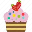 strawberry, cake, bakery, birthday, dessert, food, fruit