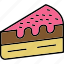 cake, slice, bakery, chocolate, dessert, food, strawberry 