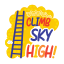 climb, sky, ladder, stairs, motivation, typography 
