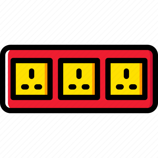 Cable, connector, plug, socket, triple, uk icon - Download on Iconfinder
