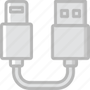 cable, connector, lightning, plug, to, usb