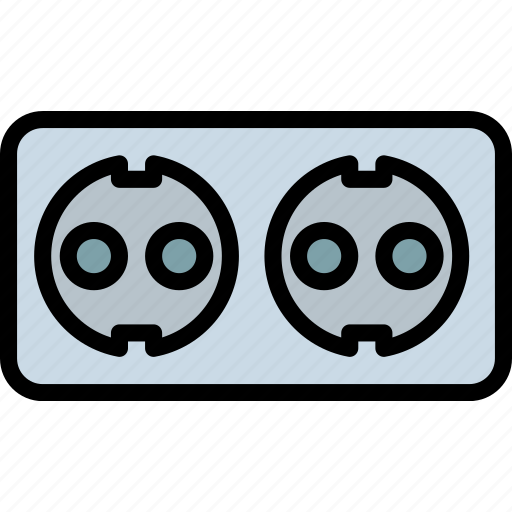 Cable, connector, double, eu, plug, socket icon - Download on Iconfinder