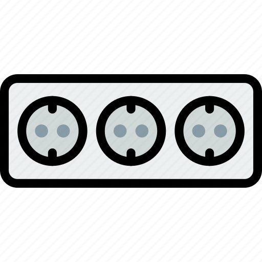Cable, connector, eu, plug, socket, triple icon - Download on Iconfinder