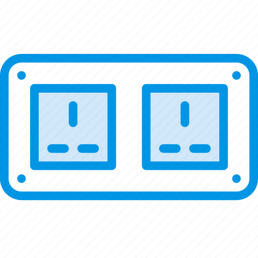 Cable, connector, double, plug, socket, uk icon - Download on Iconfinder
