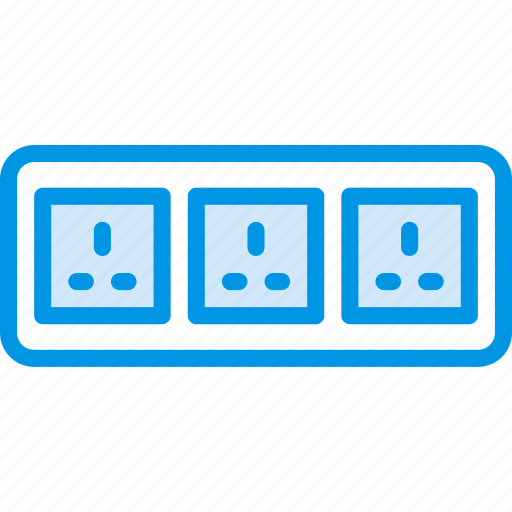 Cable, connector, plug, socket, triple, uk icon - Download on Iconfinder