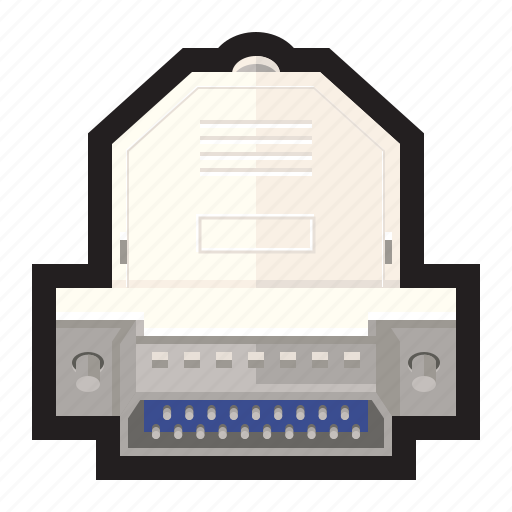 Cable, parallel, pin, port, printer icon - Download on Iconfinder