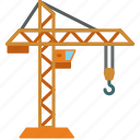 construction, crane, lifter, hook, building