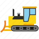 construction, bulldozer, machinery, vehicle, building