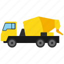 construction, mixer truck, truck, vehicle, work