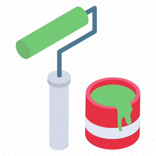 Paint equipment, paint roller, painting tool, roller brush, wall painting icon - Download on Iconfinder