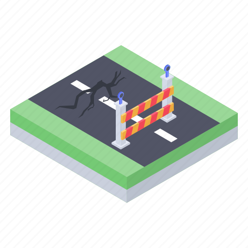 Construction site, earthwork, road barricade, road barrier, road under construction icon - Download on Iconfinder