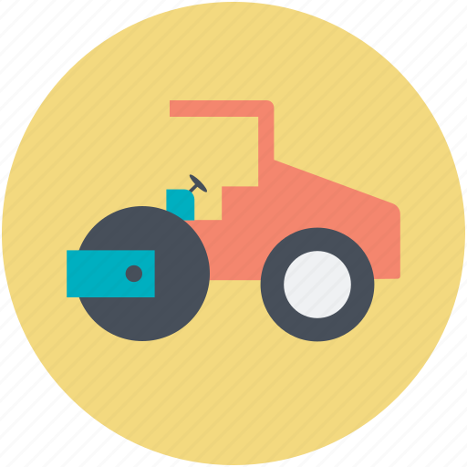 Construction machine, industrial transport, pressure tractor, road building, road roller icon - Download on Iconfinder
