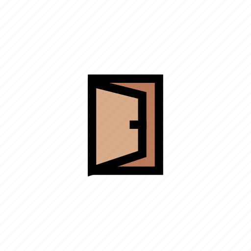 Building, construction, door, open, wood icon - Download on Iconfinder