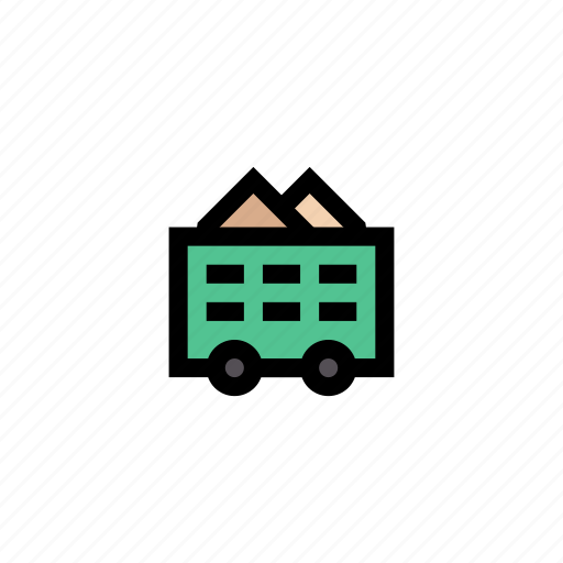 Building, construction, mid, mine, wagon icon - Download on Iconfinder