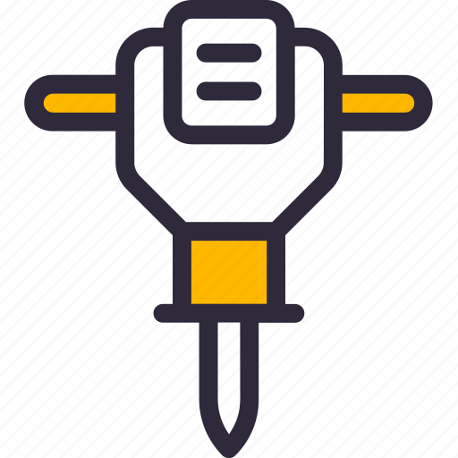 Digging, drilling, hammer, jackhammer icon - Download on Iconfinder