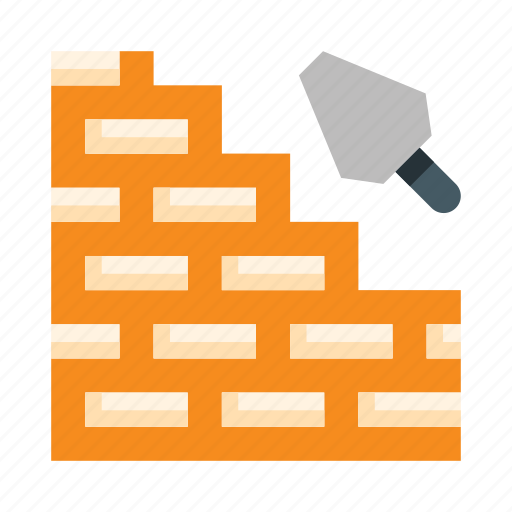 Construction, brickwork, bricks, mason, bricklayer, trowel, brick wall icon - Download on Iconfinder