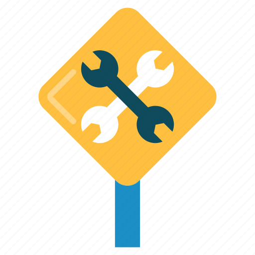 Construction sign, wrench, under construction, warning icon - Download on Iconfinder