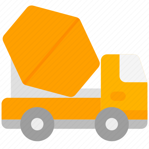 Concrete, truck, construction, cement, mixer, vehicle, transport icon - Download on Iconfinder