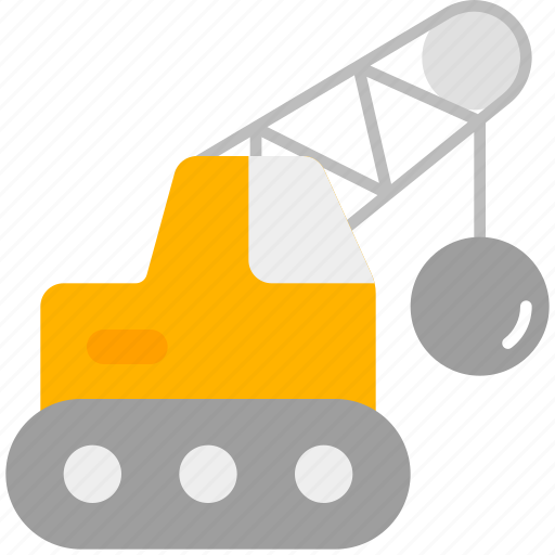 Demolish, construction, demolishing, crushing, spheric, vehicle, transport icon - Download on Iconfinder