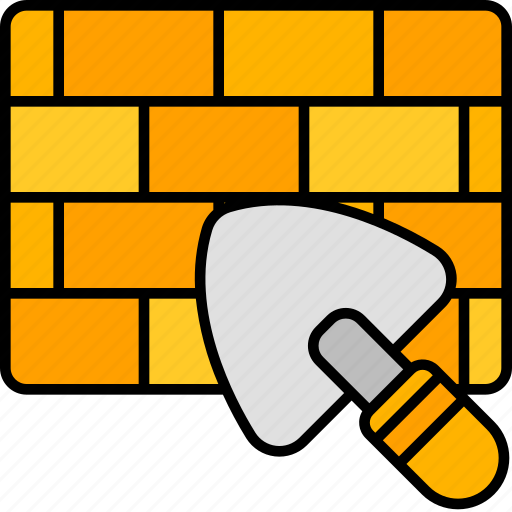 Brickwall, construction, brick, wall, trowel, brickwork, stone icon - Download on Iconfinder