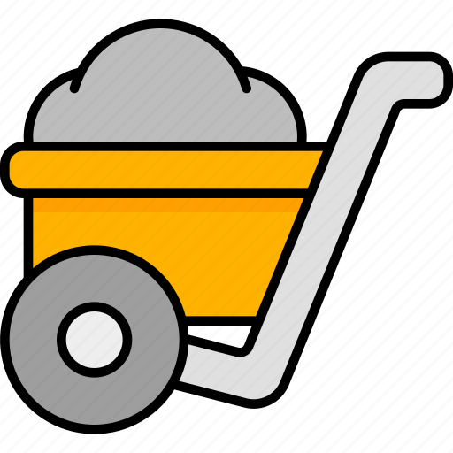 Wheelbarrow, construction, wheelbarrows, gardening, cart, trolley, tool icon - Download on Iconfinder