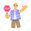stop sign, construction sign, construction board, construction worker, construction labour 