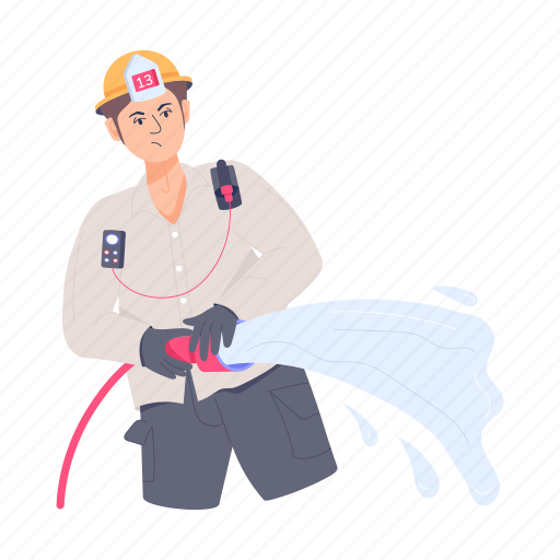 Construction hose, water hose, construction pipe, construction worker, fire worker icon - Download on Iconfinder