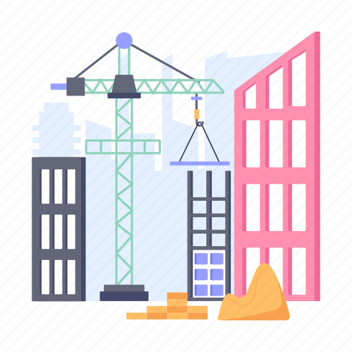 Construction work, under construction, construction site, building construction, construction tower icon - Download on Iconfinder