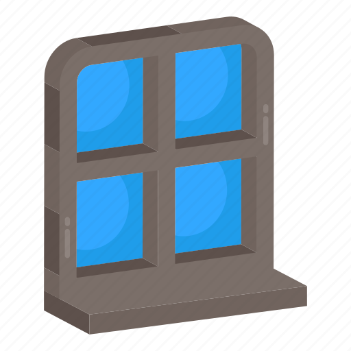 Window, glass pane, curtains, casement, decoration icon - Download on Iconfinder